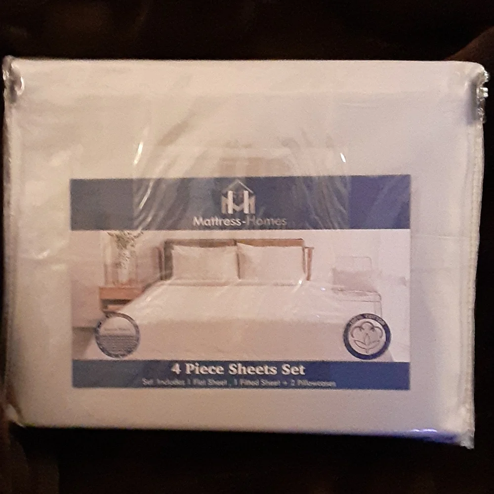 Mattress Homes 4 piece King sheets set 600 TC light gray solid 100% cotton New…